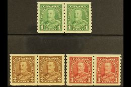 1935 Coil Stamps Imperf X Perf 8 Complete Set, SG 352/54, Fine Never Hinged Mint Horiz PAIRS, Very Fresh. 93 Pairs = 6 S - Autres & Non Classés
