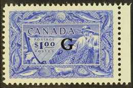 OFFICIALS 1950-51 "G" Overprinted $1 Ultramarine "Fisherman", SG O192, Never Hinged Mint For More Images, Please Visit H - Other & Unclassified
