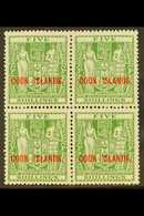 1943-54 5s Green Arms, Upright Watermark, SG 132, Fine Mint Block Of Four, The Upper Pair Never Hinged. For More Images, - Islas Cook