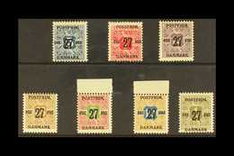 1918 "27" Ore Surcharges On Newspaper Stamps, Watermark Crown, Complete Set, SG 190/196, Very Fine Mint. (7 Stamps) For  - Other & Unclassified