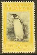 1933 5s Black & Yellow "King Penguin", SG 136, Very Fine Mint For More Images, Please Visit Http://www.sandafayre.com/it - Falklandeilanden