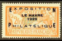 1929 PHILATELIC EXPOSITION 2f Orange & Blue-green Le Havre Philatelique Exposition Overprint (Yvert 257A, SG 470), Fine  - Autres & Non Classés