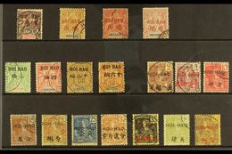 HOI - HAO 1901-1906 USED SELECTION On A Stock Card. Includes 1901 25c, 30c & 50c Plus A 5f Forgery, 1903-04 Range To 40c - Other & Unclassified