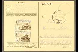 FRENCH LEGION 1942 (16 Aug) Feldpost Post Card To Berlin With Lengthy Message On Reverse Bearing A PAIR Of The 1942 (Apr - Andere & Zonder Classificatie