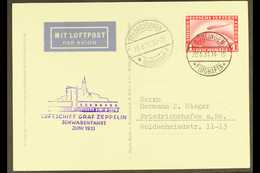 GRAF ZEPPELIN 1931 SWABIA FLIGHT 1931 (28 June) Picture Postcard Bearing 1m Zeppelin Stamp Tied By "Boblingen" Cds, With - Andere & Zonder Classificatie