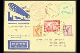 GRAF ZEPPELIN 1932 SECOND SOUTH AMERICA FLIGHT 1932 (3 Apr) Special Postcard Addressed To Buenos Aires, Bearing 15pf & 5 - Otros & Sin Clasificación