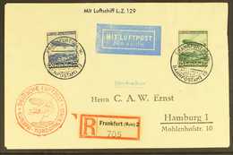 HINDENBURG 1936 FIRST NORTH AMERICA FLIGHT 1936 Registered Cover And Postcard, Both Bearing Red "Deutsche Luftpost Europ - Sonstige & Ohne Zuordnung