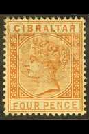 1886-87 4d Orange Brown, SG 12, Fine Used For More Images, Please Visit Http://www.sandafayre.com/itemdetails.aspx?s=631 - Gibraltar