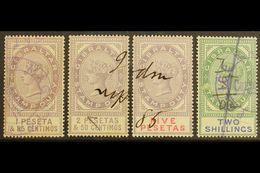 REVENUE STAMPS 1884 1p85, 2p50 And 5p (Barefoot 4/6), Plus 1898 2s (Barefoot 12), Fine Used. Nice Quality! (4 Stamps) Fo - Gibraltar