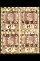 1911 6d Dull And Bright Purple, Overprinted, SG 6, Superb Used Block Of 4 With Violet Protectorate Cancels. For More Ima - Gilbert- Und Ellice-Inseln (...-1979)