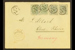 1896 (18 May) Cover Addressed To Germany, Bearing 1884-91 ½d Pair & 2d (x2) Stamps Tied By "Akuse" Cds's, With "Paid Liv - Côte D'Or (...-1957)