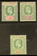 1902 2s, 5s And 10s, SG 45/47, Very Fine Mint. (3 Stamps) For More Images, Please Visit Http://www.sandafayre.com/itemde - Costa D'Oro (...-1957)