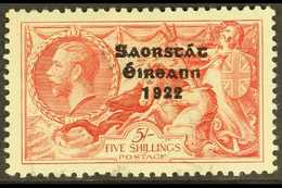 1935 5s Bright Rose-red "Re-engraved Seahorse" With Three Line Overprint, SG 100, Very Fine Used. For More Images, Pleas - Otros & Sin Clasificación