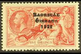 1935 5s Bright Rose-red "Re-engraved Seahorse" With Three Line Overprint, SG 100, Very Fine Used. For More Images, Pleas - Altri & Non Classificati