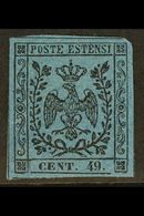 MODENA 1852 40c On Deep Blue With Stop After Value, Variety "49 For 40", Sass 10a, Very Fine Mint With Margins All Round - Zonder Classificatie