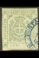 MODENA 1859 5c Green, Provisional Govt, Sass 12, Good Used With Blue Arms In Circle "Posta Lettere Reggio" Cancel, Small - Non Classificati