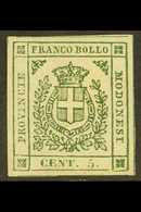 MODENA 1859 5c Deep Green, Provisional Govt, Sass 12a, Very Fine Mint Og. Lovely Stamp With Bright Rich Colour. Cat €250 - Sin Clasificación