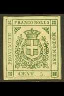 MODENA 1859 5c Deep Green, Provisional Govt, Sass 12a, Very Fine Mint Og. Lovely Stamp With Bright Rich Colour. Cat €250 - Unclassified