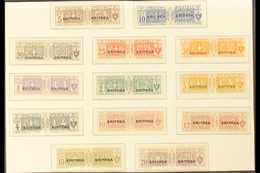 ERITREA PARCEL POST 1917-24 Large "ERITREA" Overprints Complete Set (Sassone 9/21, SG P61/73), Fine Mint Horizontal Pair - Andere & Zonder Classificatie