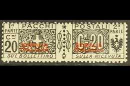 SOMALIA PARCEL POST 1926-31 20c Black Unissued Overprint In Red, Sassone 45 (see Note After SG P92), Never Hinged Mint H - Sonstige & Ohne Zuordnung