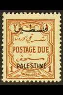 OCCUPATION OF PALESTINE 1948 1m Red Brown, Postage Due, SG PD17, Very Fine Mint. For More Images, Please Visit Http://ww - Jordania