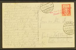1929 CRANZ - MEMEL SHIP LINE. (29 Aug) Picture Postcard Addressed To Kahlberg, Bearing 15c Stamp Tied By Rare "Aus Dem D - Lituanie