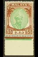 PAHANG 1950 $5 Green And Brown, SG 73, Fine Never Hinged Mint, With Sheet Margin. For More Images, Please Visit Http://w - Otros & Sin Clasificación