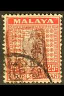 GENERAL ISSUES 1942 Negri Sembilan 25c Dull Purple And Scarlet Opt'd Single Frame Chop In Brown, SG J170b, Very Fine Use - Otros & Sin Clasificación