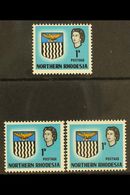 1963 1d Light Blue, SHIFTED VALUE VARIETY, Two Examples, One Shifted To Left, The Other More Significantly Affected, Val - Northern Rhodesia (...-1963)