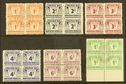POSTAGE DUES 1963 Set Of 6 Values In Blocks Of 4, SG D5/10, SUPERB USED With Central NDOLA C.d.s. Postmarks (6 Blocks).  - Rhodésie Du Nord (...-1963)