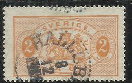 SWEDEN SVERIGE SVEZIA SUEDE 1881 1895 OFFICIAL STAMPS ORE 2o USATO USED OBLITERE' - Fiscali