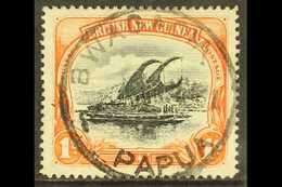 1901-05 1s Black And Orange Lakatoi, SG 15, Almost Full Upright Bwagaoia Cds, Scarce Office. For More Images, Please Vis - Papua-Neuguinea