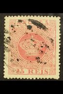 ANGOLA 1875-77 25r Crimson Perf 14 (SG 24, Afinsa 4 D.14), Fine Used, Very Nice Centering, Fresh Colour, Scarce. For Mor - Otros & Sin Clasificación