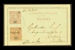 MOZAMBIQUE 1903 (22 Aug) 50c Postal Stationery Reply Card Of Mozambique Addressed To Germany, Uprated With Lourenco Marq - Sonstige & Ohne Zuordnung