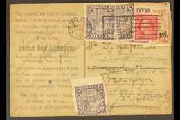 1922 "American Relief Administration" Printed Card To New York Bearing (overlapping) 250r (SG 216) X 4, Plus 5000r On 2r - Otros & Sin Clasificación