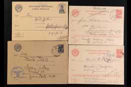 WORLD WAR II - GERMAN OCCUPATION 1941 Group Of Three Russian Postal Cards With "FELDPOST" Cds Cancels, Plus A Postal Sta - Autres & Non Classés