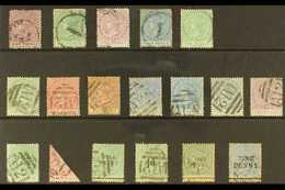 1870-1890 ALL DIFFERENT FINE USED COLLECTION With 1870-82 (CC) Perf 12½ 1d & 6d, Plus Perf 14 1d, 4d & 6d; 1882-90 (CA)  - St.Christopher-Nevis & Anguilla (...-1980)