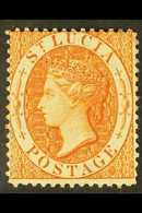 1864 (1s) Deep Orange Perf 14, CC WMK, SG 18a, Mint With Large Part OG & A Couple Of Shortish Perfs For More Images, Ple - St.Lucia (...-1978)