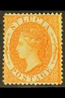 1864 (1s) Orange Perf 14, CC WMK, SG 18, Fine Mint With Large Part OG For More Images, Please Visit Http://www.sandafayr - St.Lucia (...-1978)