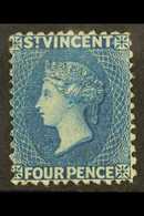 1862-68 (no Wmk) 4d Deep Blue, SG 6, Fine Mint. Fresh And Attractive! For More Images, Please Visit Http://www.sandafayr - St.Vincent (...-1979)