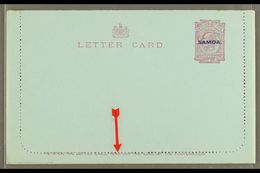 1914 LETTER CARD 1d Dull Claret On Blue, Inscription 94mm, H&G 1a, Unused, Broken Second "T" In "LETTER CARD," Clean & F - Samoa
