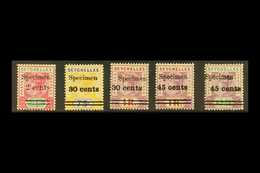 1902 Surcharges Set Overprinted "SPECIMEN", SG 41/45s, Fine Mint. (5 Stamps) For More Images, Please Visit Http://www.sa - Seychellen (...-1976)