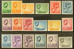 1938-49 MINT CHALK PAPERS SELECTION Presented On A Stock Card That Includes An ALL DIFFERENT Selection With Most Values  - Seychelles (...-1976)