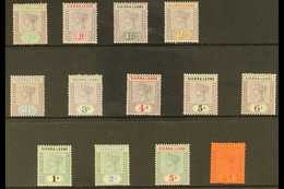 1896-97 "Tablet" Complete Definitive Set, SG 41/53, 2s (SG 51) With Short Perfs At Base & No Gum, The Rest Very Fine Min - Sierra Leone (...-1960)