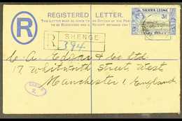 1941 (June) KGVI 3d. Registered Envelope Bearing Additional 3d, Shenge To England, Showing Oval Violet "CENSOR 2.", Neat - Sierra Leone (...-1960)