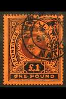 NATAL 1908-09 £1 Purple And Black On Red, Used With Closed Tear, But Still A Good Looker With Neat Part "NEWCASTLE" Cds  - Non Classificati