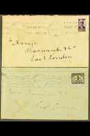 1941-1944 VARIETIES ON COVERS. 1941-48 1½d Blue-green & Yellow-buff GOLD BLOB ON HEADGEAR (SG 87b) And Two Examples Of 1 - Unclassified