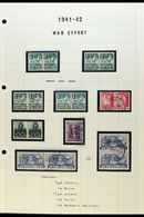 1941-6 WAR EFFORT USED COLLECTION Includes Large Wars Set With Shades, Bantam Set With Shades, Mostly In Blocks Of Two U - Unclassified