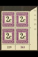 POSTAGE DUE 1971 2c Black & Deep Reddish Violet, Perf.14, Cylinder Block Of 4, SG D71, Never Hinged Mint. For More Image - Non Classés