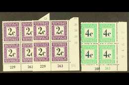 POSTAGE DUES 1971 2c Both Languages & 4c Perf.14 Issues, CYLINDER BLOCKS OF FOUR, SG D71/4, 4c Few Split Perfs, Otherwis - Unclassified